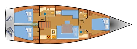Charter Rental Sailboat Namaka Elua in Spain Layout | Yacht4Less