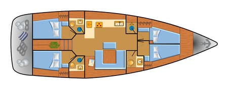 Charter Rental Sailboat Eva in Spain Layout | Yacht4Less
