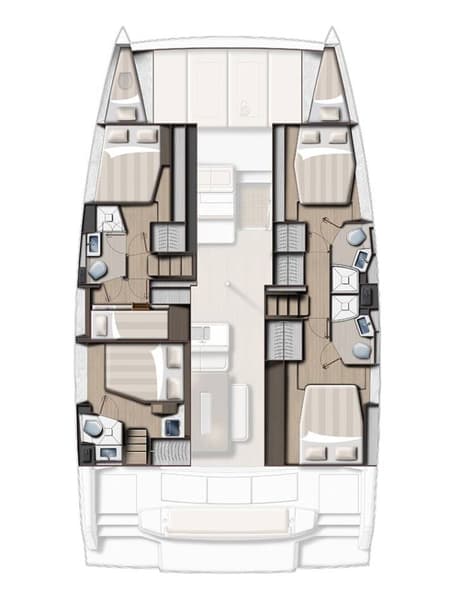 Charter Rental Catamaran Kos 46.Cat12 in Greece Layout | Yacht4Less