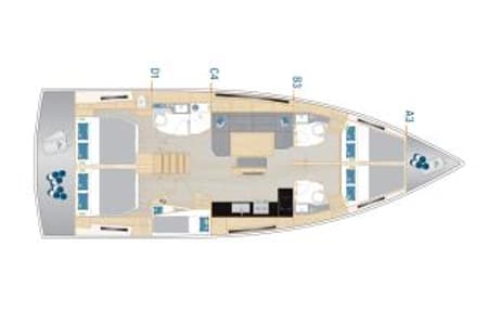 Charter Rental Sailboat Perfect Stranger in Croatia Layout | Yacht4Less