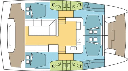 Charter Rental Catamaran Kos 40 in Greece Layout | Yacht4Less