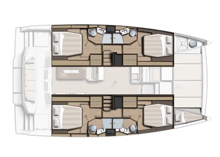Charter Rental Catamaran Voyager in Croatia Layout | Yacht4Less