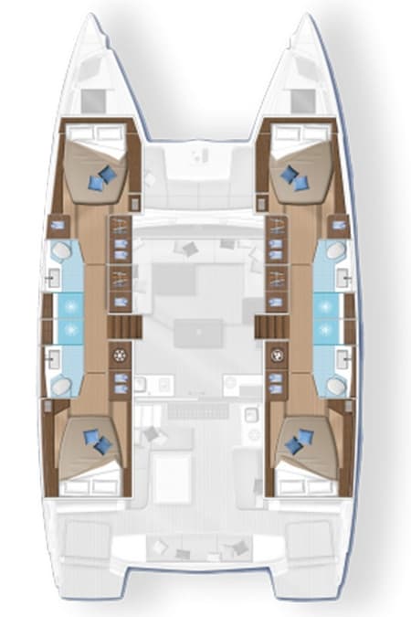 Charter Rental Catamaran Sail La Vie in Croatia Layout | Yacht4Less