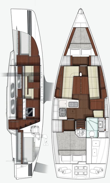 Charter Rental Sailboat Lady X in Croatia Layout | Yacht4Less