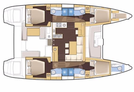 Charter Rental Catamaran Buena Suerte in Greece Layout | Yacht4Less