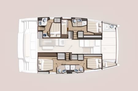 Charter Rental Catamaran Little Emma in Greece Layout | Yacht4Less