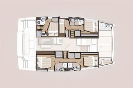 Charter Rental Catamaran Aria in Greece Layout | Yacht4Less