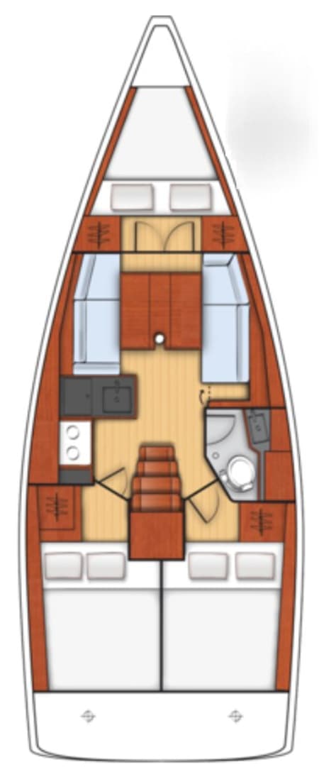Charter Rental Sailboat Malilu in France Layout | Yacht4Less