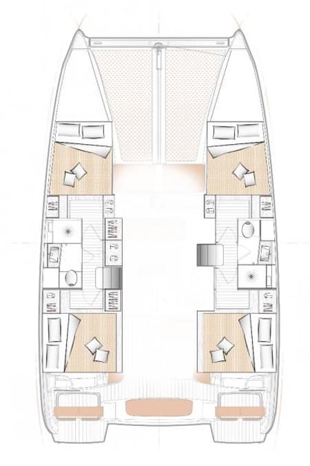 Charter Rental Catamaran Insieme in France Layout | Yacht4Less