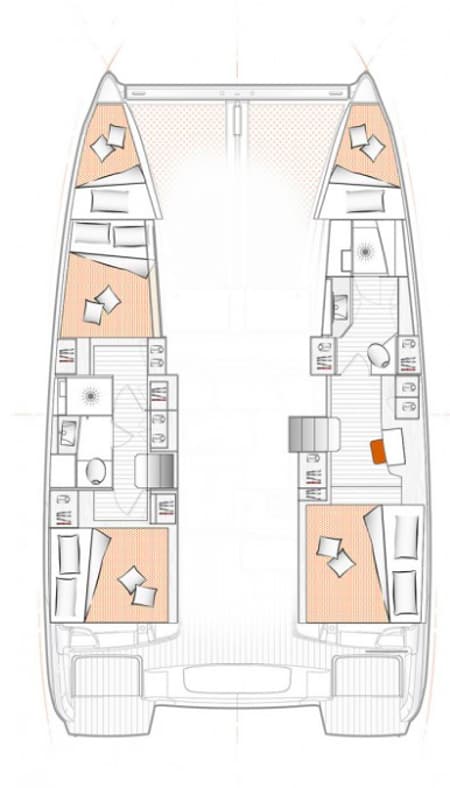 Charter Rental Catamaran Manuia in France Layout | Yacht4Less