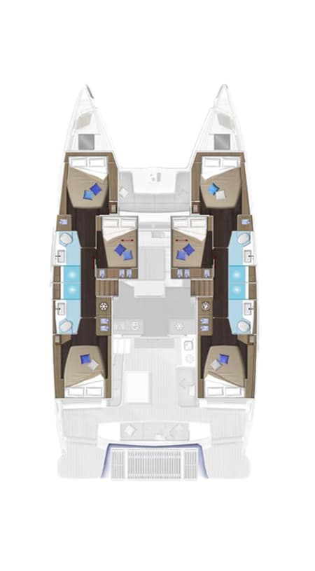 Charter Rental Catamaran Eldamar in Croatia Layout | Yacht4Less