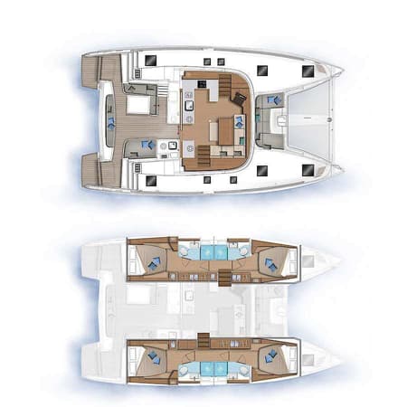 Charter Rental Catamaran Iris in Greece Layout | Yacht4Less