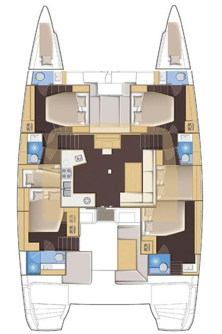 Charter Rental Catamaran Akana in Croatia Layout | Yacht4Less