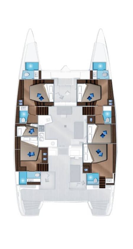 Charter Rental Catamaran LinaHanna in Croatia Layout | Yacht4Less