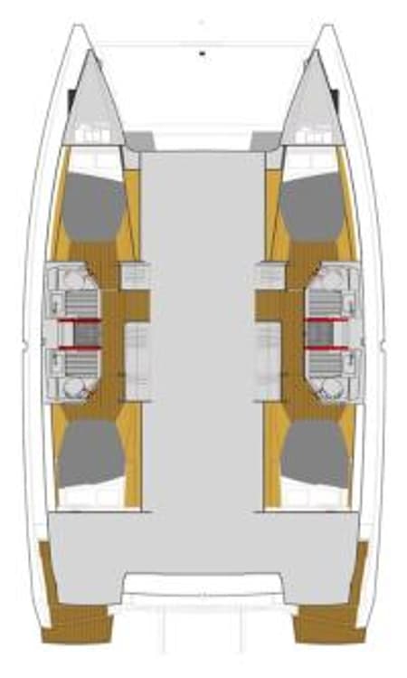 Charter Rental Catamaran Discordia in Croatia Layout | Yacht4Less