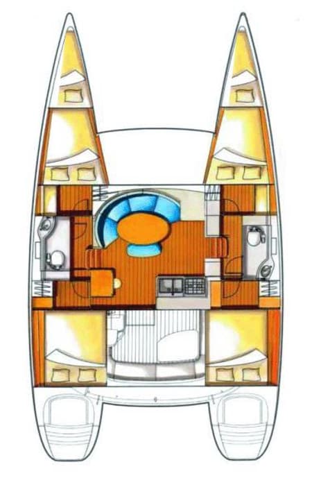 Charter Rental Catamaran Nefertiti in Greece Layout | Yacht4Less