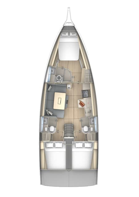 Charter Rental Sailboat Equilibrium in Greece Layout | Yacht4Less