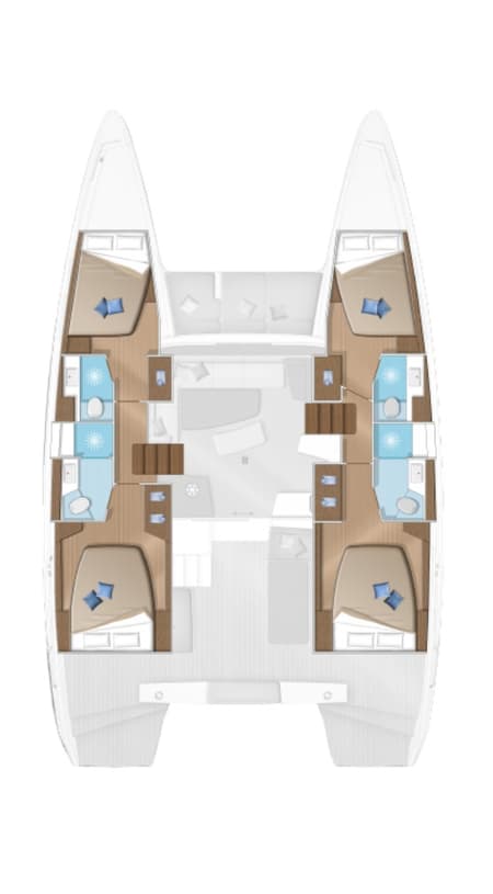 Charter Rental Catamaran Almalu in Italy Layout | Yacht4Less