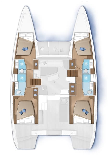 Charter Rental Catamaran Mario Bros in Croatia Layout | Yacht4Less