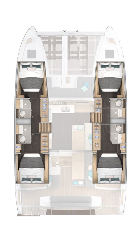 Charter Rental Catamaran Bunga Bunga in Croatia Layout | Yacht4Less