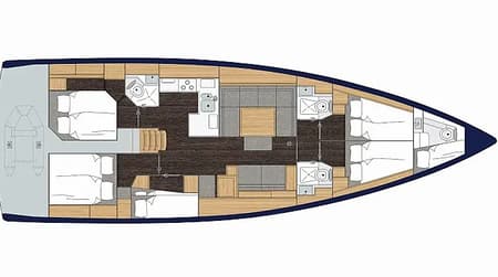 Charter Rental Sailboat Amaltheia in Greece Layout | Yacht4Less