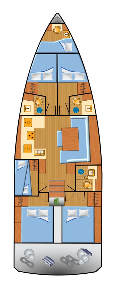 Charter Rental Sailboat Osejava in Croatia Layout | Yacht4Less