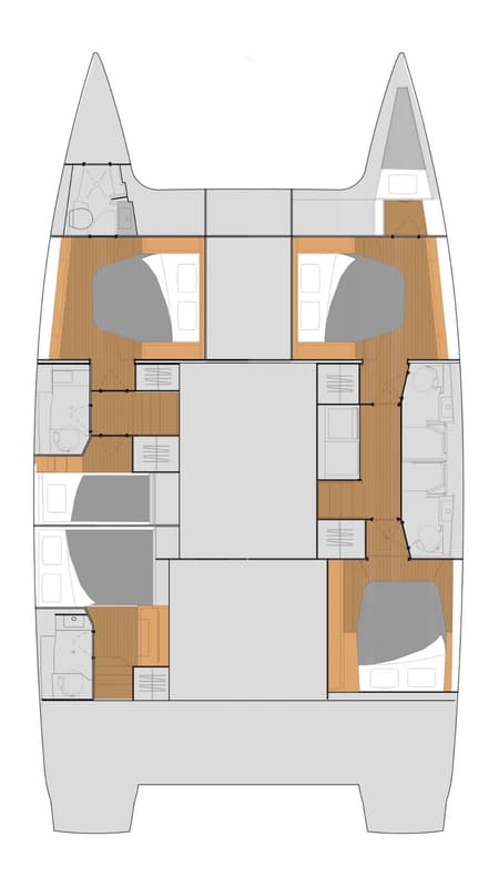 Charter Rental Catamaran Blue Angel in Turkey Layout | Yacht4Less