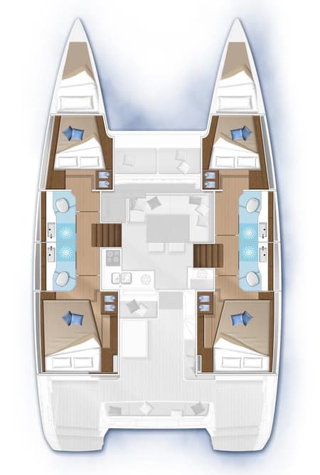 Charter Rental Catamaran Jessica in Greece Layout | Yacht4Less