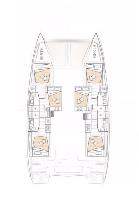 Charter Rental Catamaran Tranquillity in Greece Layout | Yacht4Less