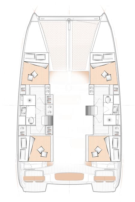 Charter Rental Catamaran Team Let's Go in Greece Layout | Yacht4Less