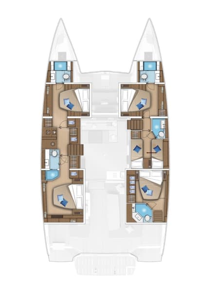 Charter Rental Catamaran Black Caviar in Croatia Layout | Yacht4Less