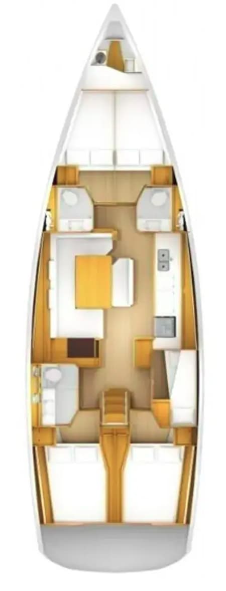 Charter Rental Sailboat Aquaholic in Greece Layout | Yacht4Less