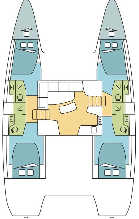 Charter Rental Catamaran Art of Liberty in Greece Layout | Yacht4Less