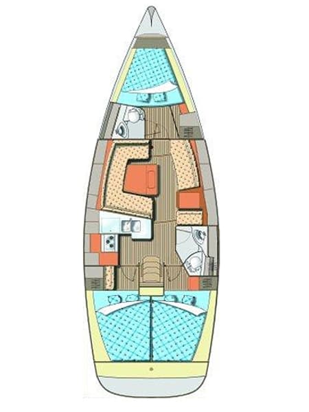 Charter Rental Sailboat Artemis in Greece Layout | Yacht4Less