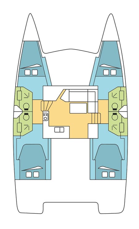Charter Rental Catamaran Elia in Greece Layout | Yacht4Less