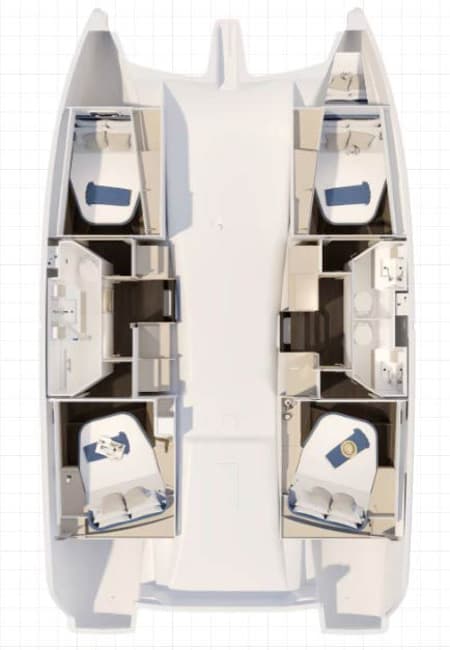 Charter Rental Catamaran Acamar in Croatia Layout | Yacht4Less