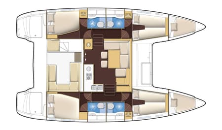 Charter Rental Catamaran Vicky in Greece Layout | Yacht4Less