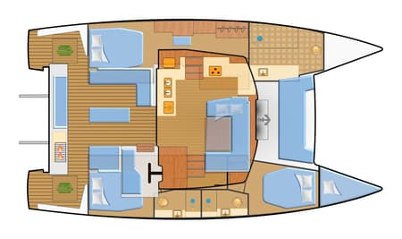 Charter Rental Catamaran Protea in Croatia Layout | Yacht4Less