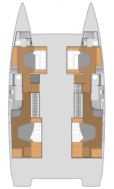 Charter Rental Catamaran Maeva in France Layout | Yacht4Less