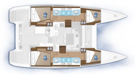 Charter Rental Catamaran Bella Mare in Greece Layout | Yacht4Less