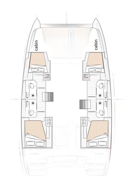 Charter Rental Catamaran Kiss me twice in Croatia Layout | Yacht4Less