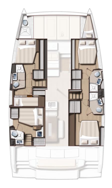 Charter Rental Catamaran First Tracks in Belize Layout | Yacht4Less