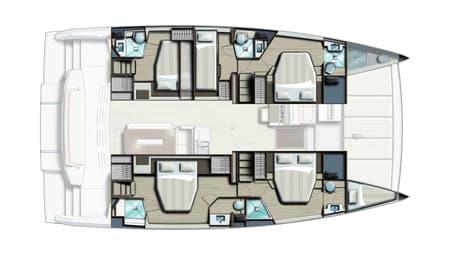 Charter Rental Catamaran Magnificent in Belize Layout | Yacht4Less