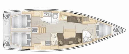 Charter Rental Sailboat Dafne in Greece Layout | Yacht4Less