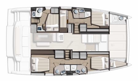 Charter Rental Catamaran Grand Azure in Croatia Layout | Yacht4Less