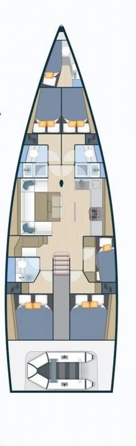 Charter Rental Sailboat Solid White in Croatia Layout | Yacht4Less