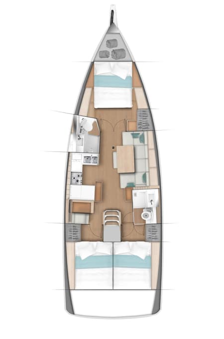 Charter Rental Sailboat Rhythm & Blues in BVI Layout | Yacht4Less