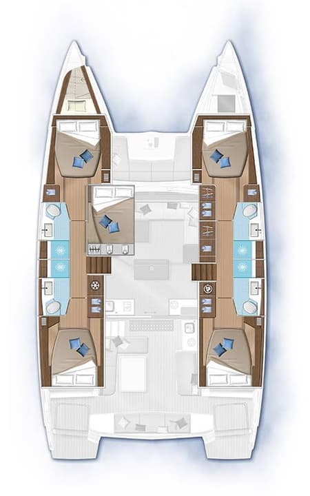 Charter Rental Catamaran Ugly Duck in Croatia Layout | Yacht4Less