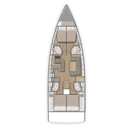 Charter Rental Sailboat Sunday Girl in BVI Layout | Yacht4Less