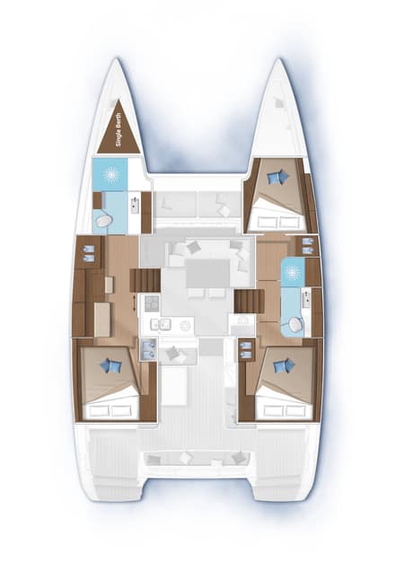 Charter Rental Catamaran Cloudwalker in BVI Layout | Yacht4Less